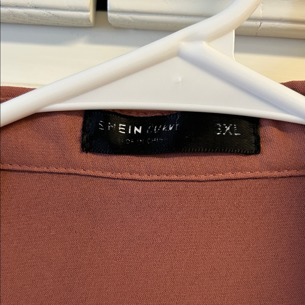 Rust Button-Up Shirt SHEIN 3x - Picture 2 of 5